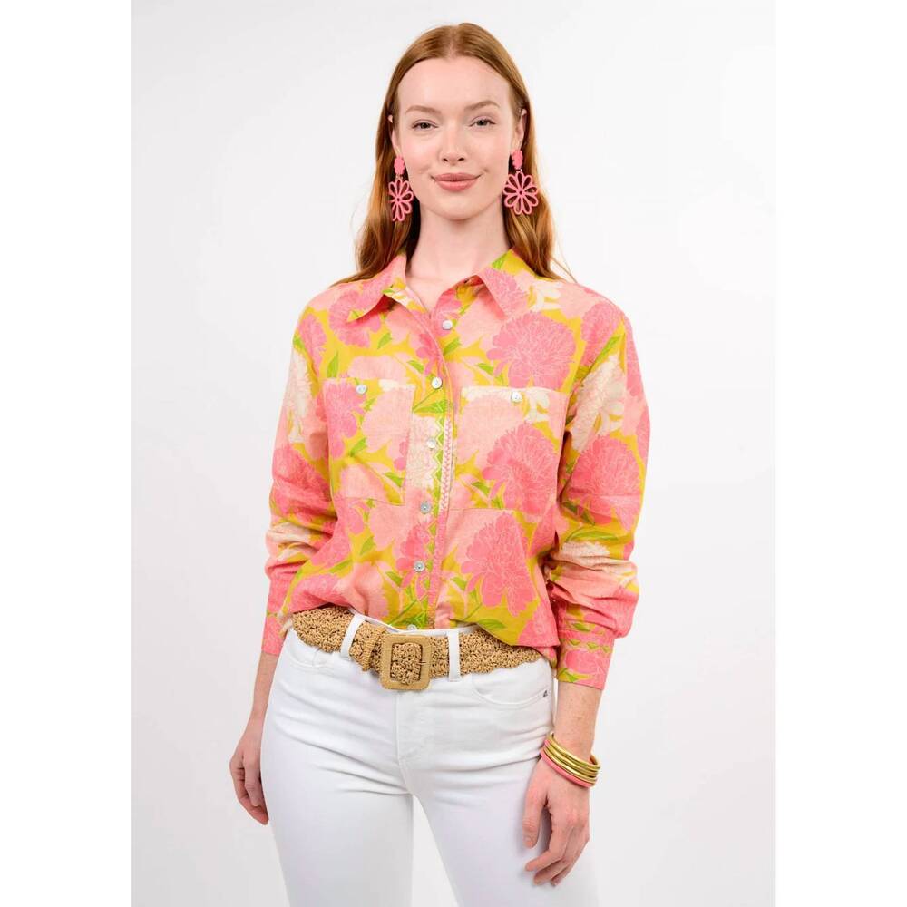 NEW IVY JANE blooms a plenty shirt in coral